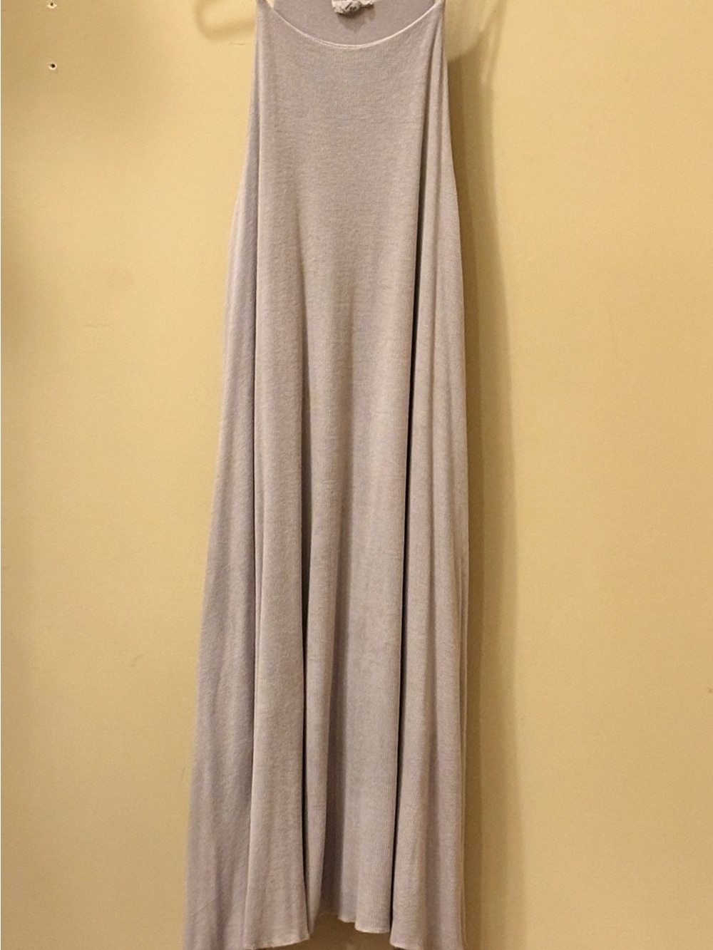 POL Taupe Flowy Ribbed Midi Dress Size Medium Boho Swing Dress - Picture 2 of 5